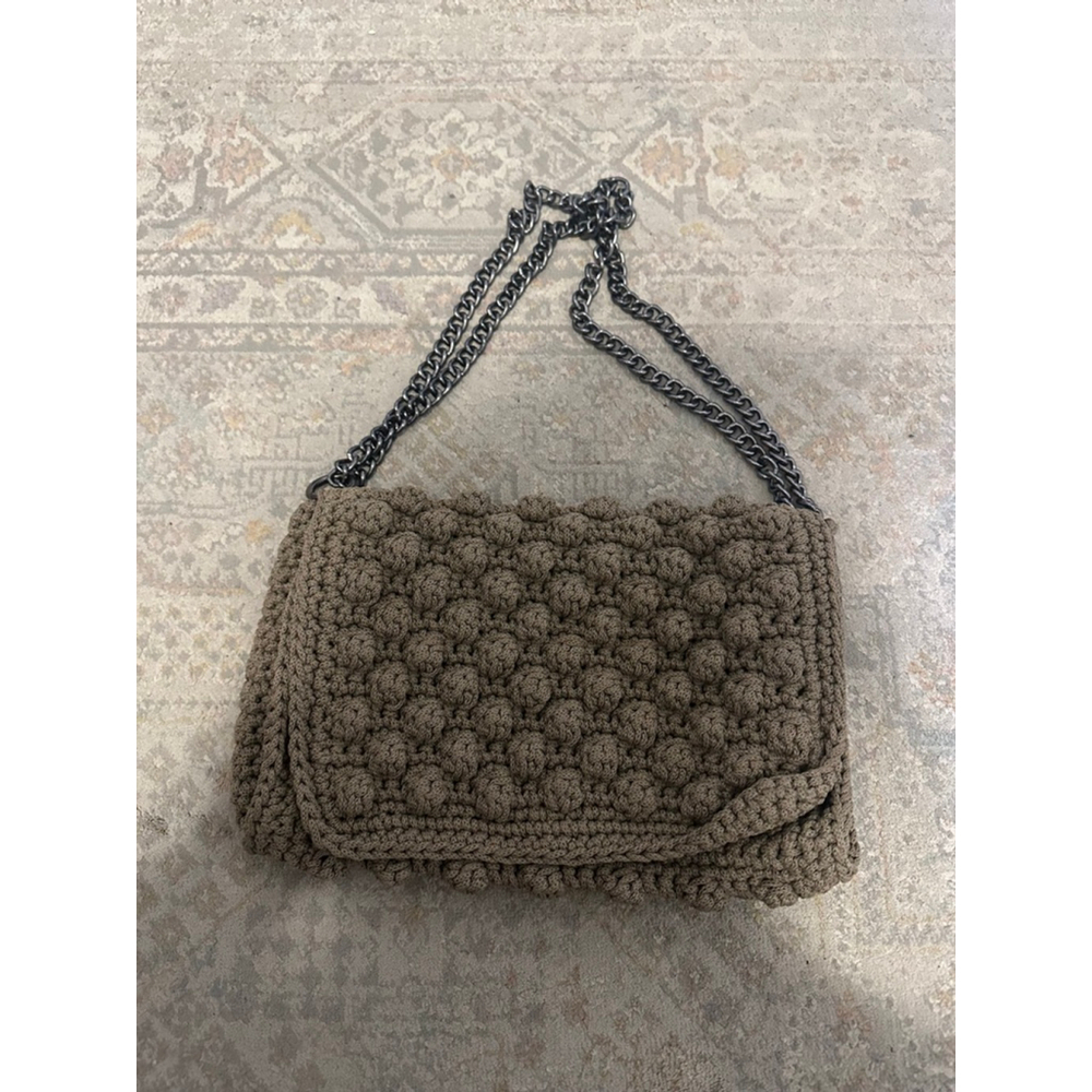 Women's Urban Queen Taupe Crocheted Shoulder Bag One Size